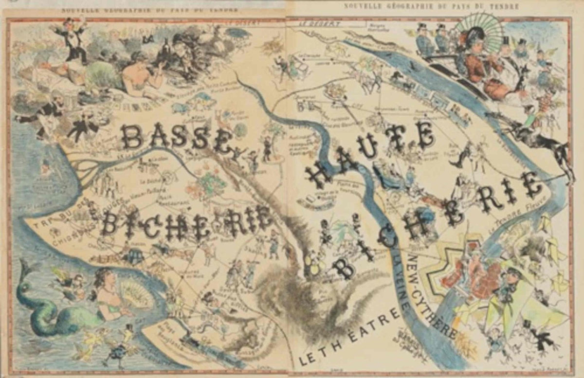 Vintage Map Biche Vintage Retro Advert Poster