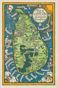 Vintage Map Ceylon Vintage Retro Advert Poster