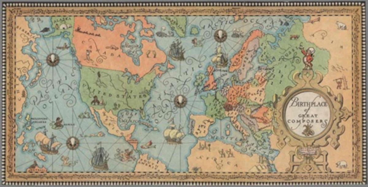 Vintage Map Compass Vintage Retro Advert Poster