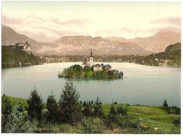 Vintage Maria Lake Carniola A4 Photo Print