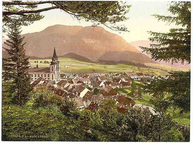 Vintage Mariazell general view Styria A4 Photo Print