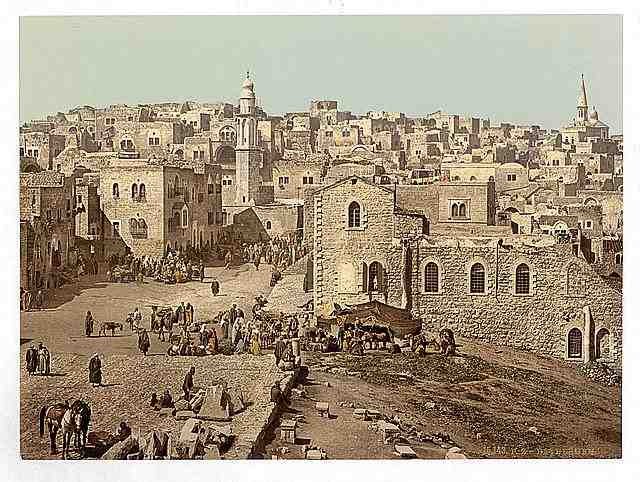 Vintage Market Place Bethlehem A4 Photo Print