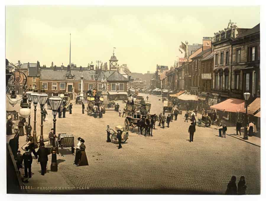 Vintage Market Place Carlisle England A4 Photo Print