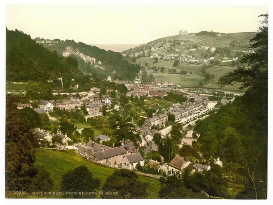Vintage Matlock Bath From Heights Of Jacob Derbyshire England A4 Photo Print
