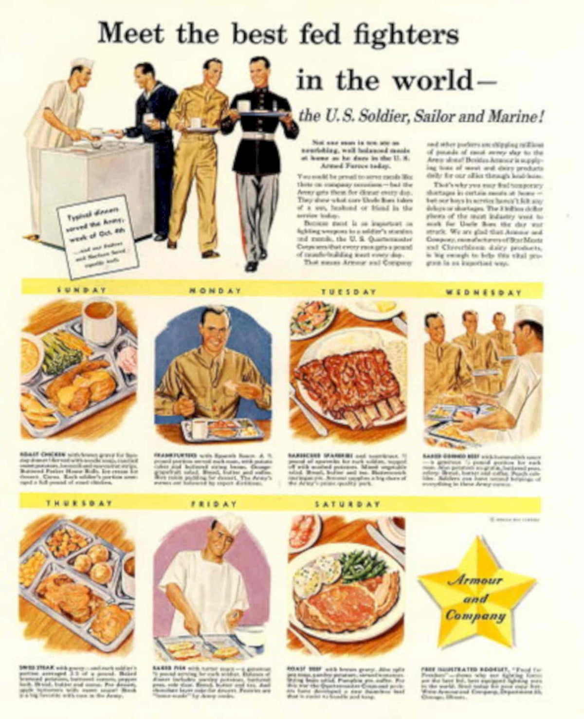 Vintage Meals 1940s 1940s Vintage Retro Advert Poster