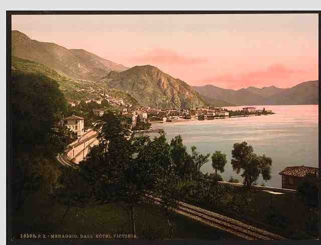 Vintage Menaggio general view Lake Como A4 Photo Print