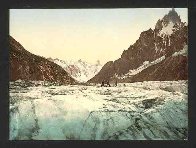Vintage Mer de Glace Mont Blanc Chamonix Valley A4 Photo Print