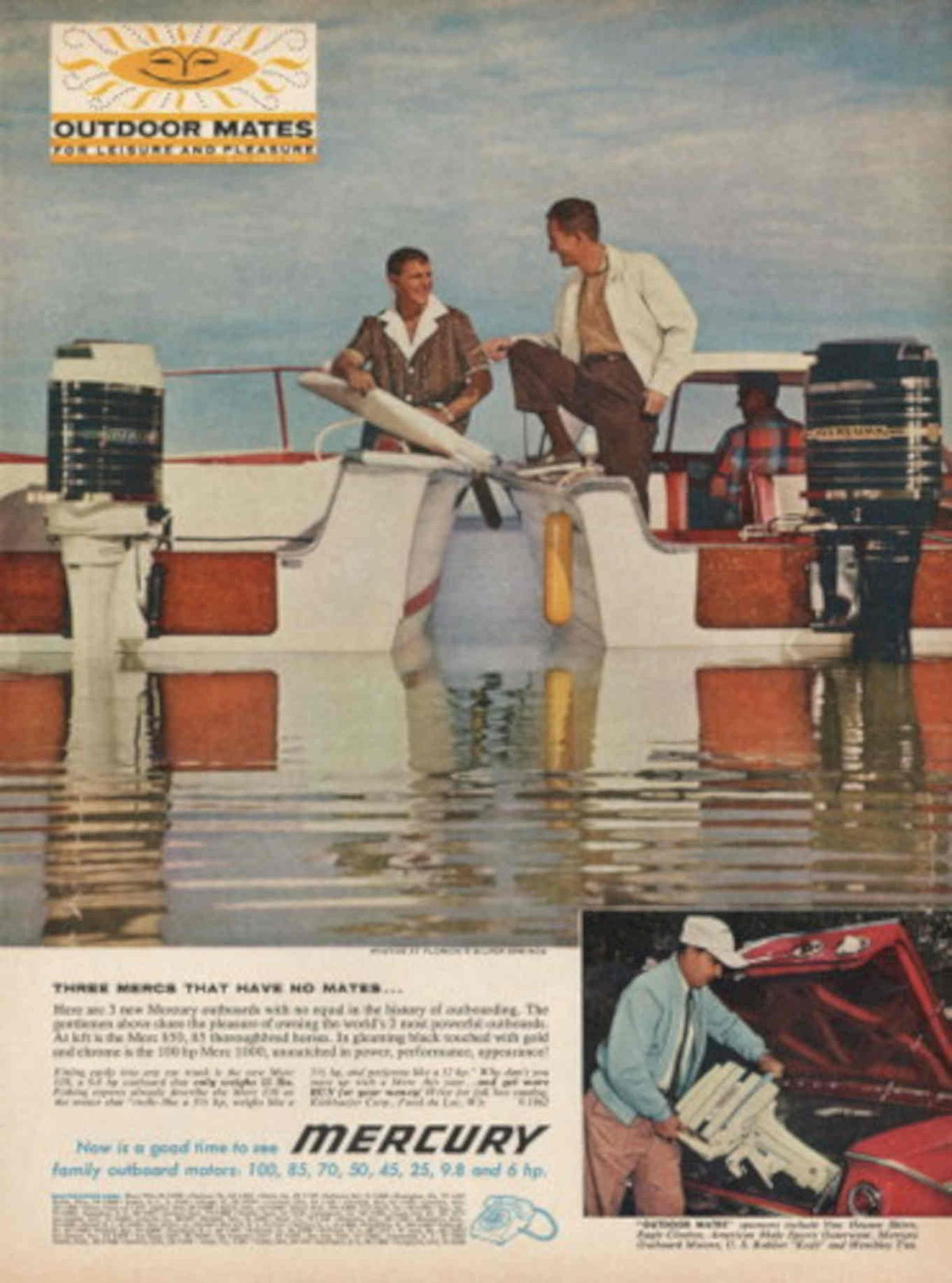 Vintage Mercury Boats 1950s Vintage Retro Advert Poster