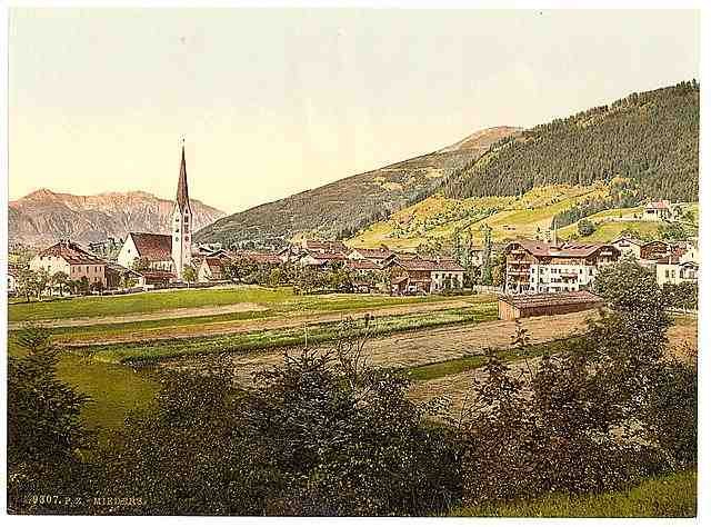 Vintage Mieders general view Tyrol A4 Photo Print