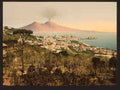 Vintage Milan and Mount Vesuvius I A4 Photo Print