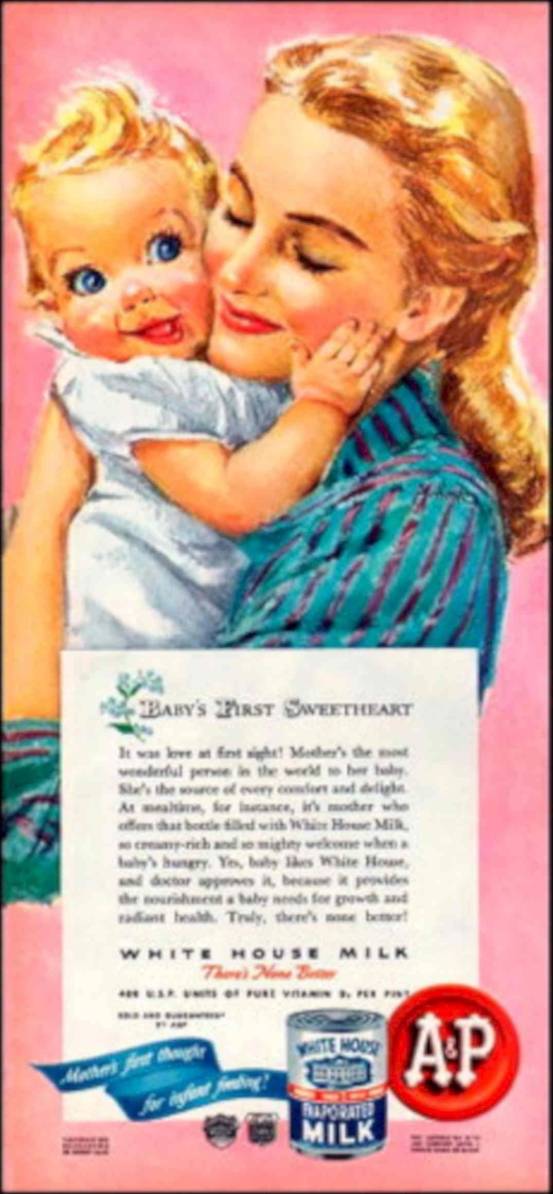 Vintage Milk Baby 1950s Vintage Retro Advert Poster
