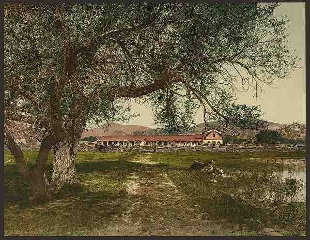 Vintage Mission San Antonio general view A4 Photo Print