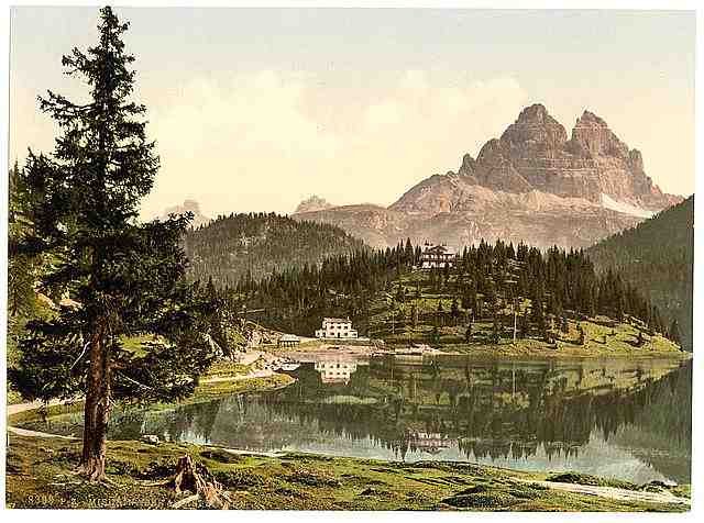 Vintage Misurinasee and Drei Zinnen Tyrol A4 Photo Print