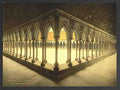 Vintage Monks promenade Mont St Michel A4 Photo Print
