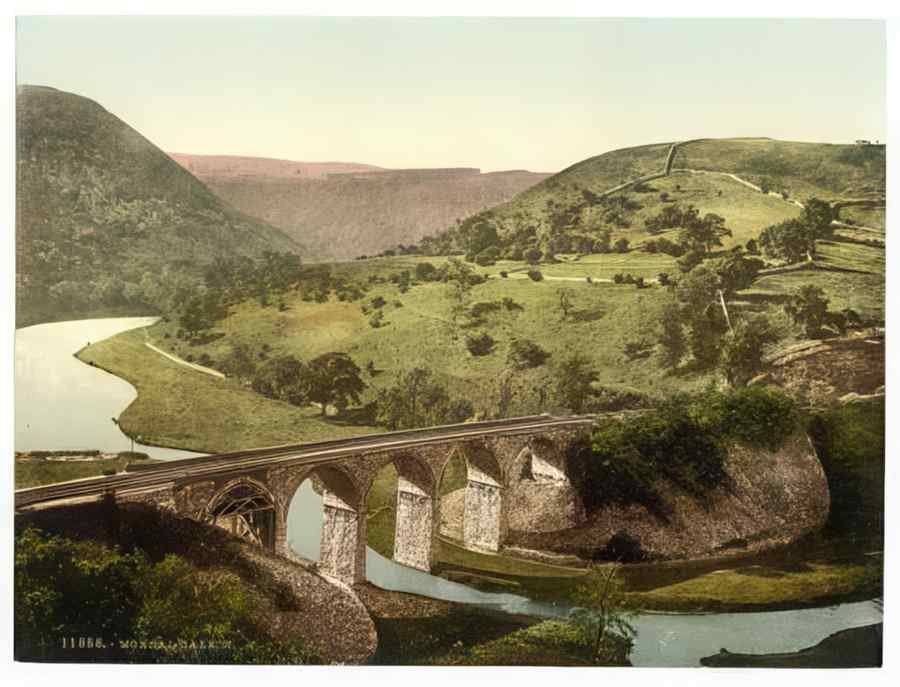 Vintage Monsal Dale 2 Derbyshire England A4 Photo Print