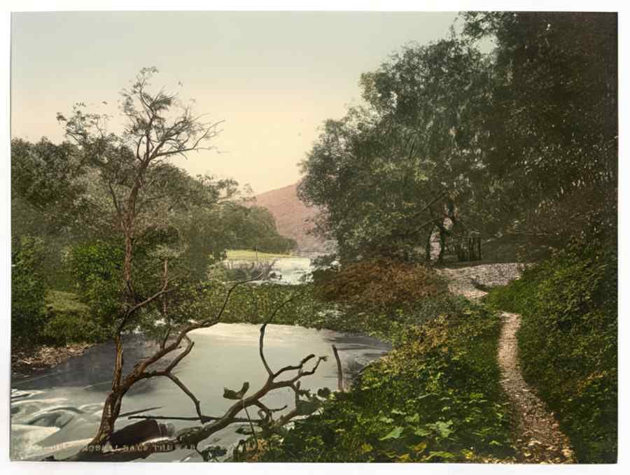 Vintage Monsal Dale The Warren Waterfall Derbyshire England A4 Photo Print