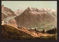 Vintage Mont Blanc Chamonix Valley A4 Photo Print
