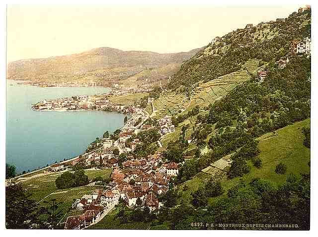 Vintage Montreux Geneva Lake A4 Photo Print