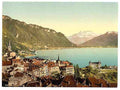 Vintage Montreux general view Geneva Lake A4 Photo Print