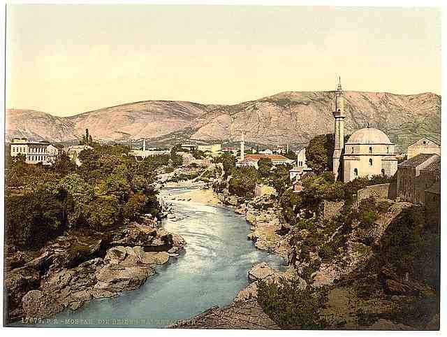 Vintage Mostar the Narenta Herzegowina A4 Photo Print