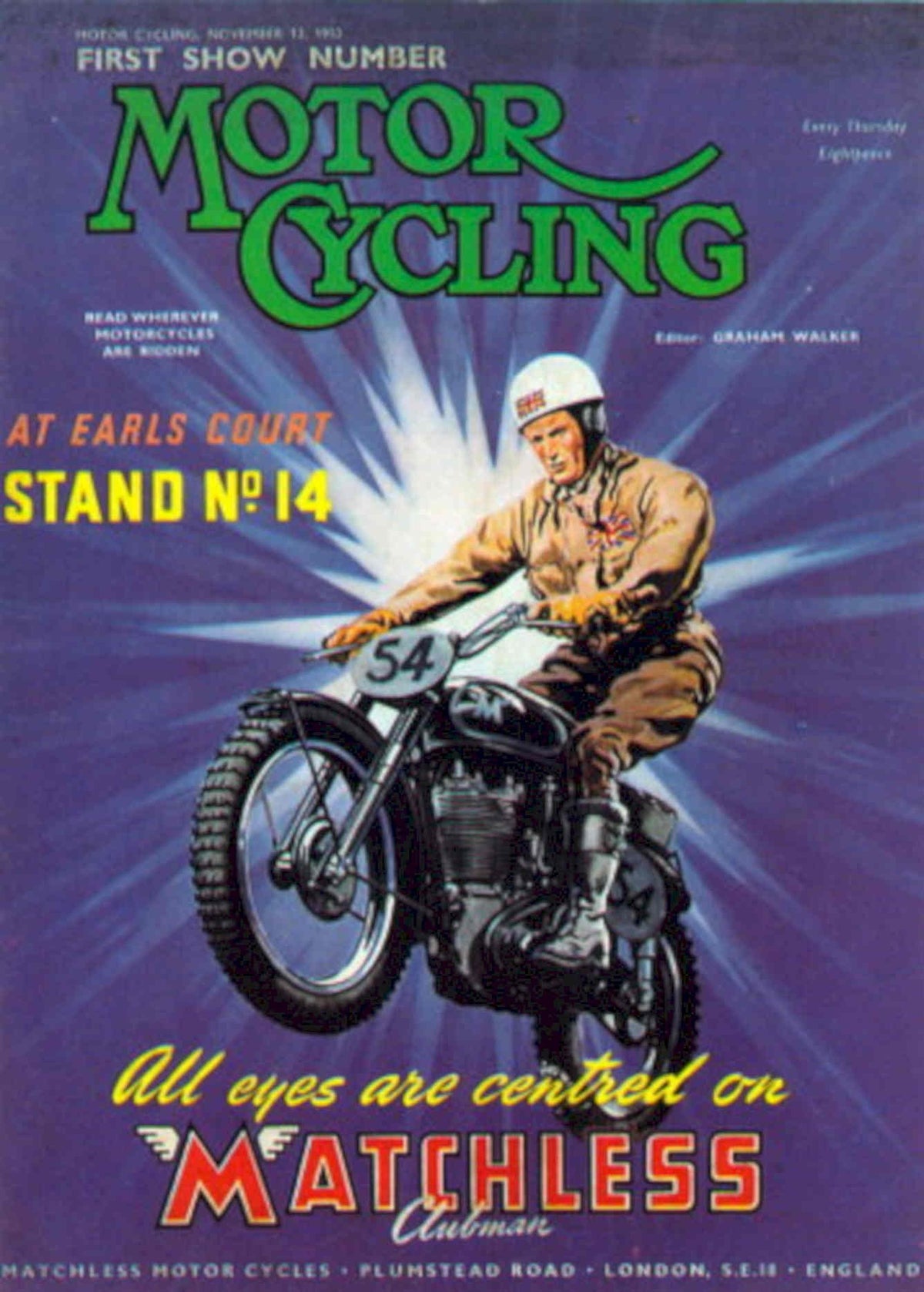 Vintage Motorcycling Matchless 1950s Vintage Retro Advert Poster