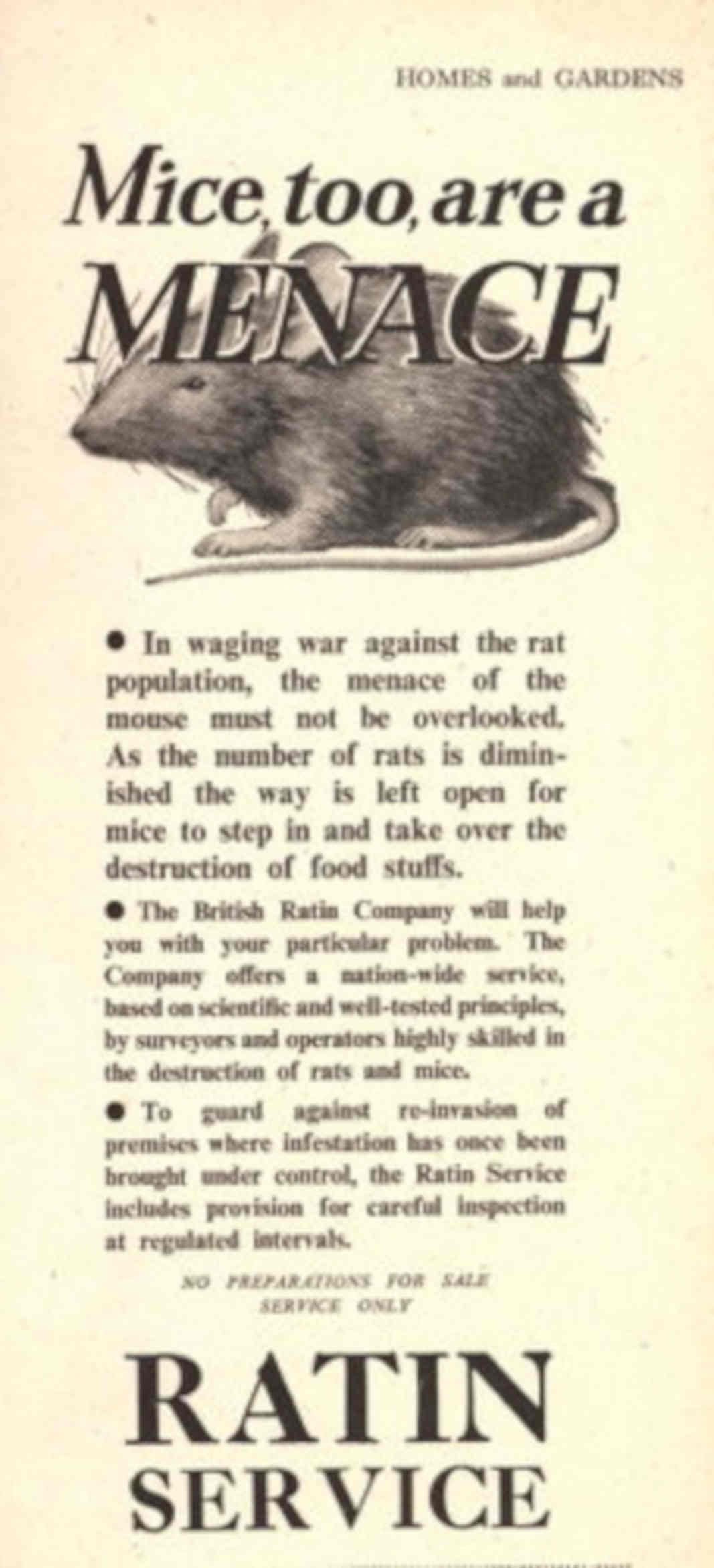 Vintage Mouse Service 1950s Vintage Retro Advert Poster
