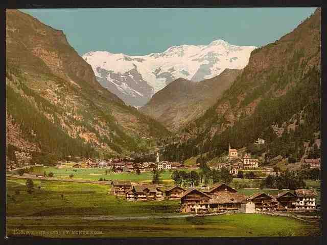 Vintage Mt Rosa Gressony A4 Photo Print