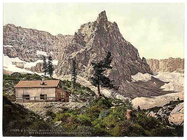 Vintage Mt Surlon and lake Tyrol A4 Photo Print