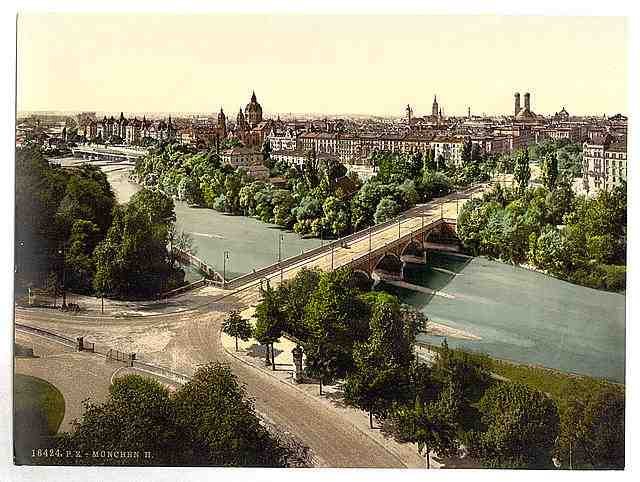 Vintage Munich from the Maximilianeum Bavaria A4 Photo Print