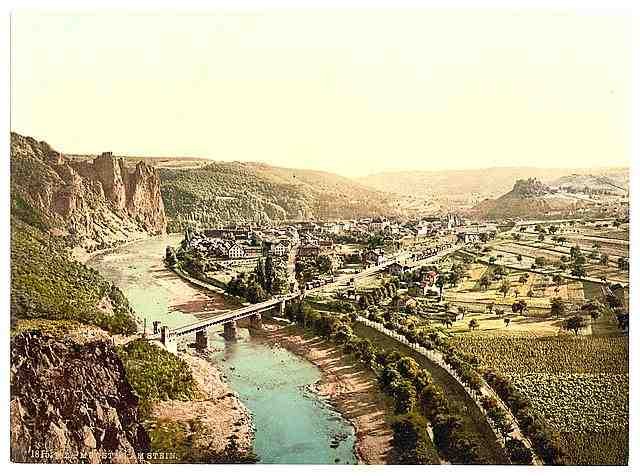 Vintage Munster am Stein Nahethal Rhenish Prussia A4 Photo Print