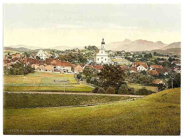 Vintage Murnau general view Upper Bavaria A4 Photo Print