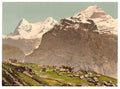 Vintage Murren general view I Bernese Oberland A4 Photo Print
