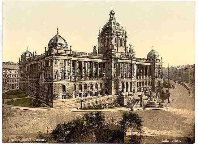 Vintage Museum Prague Bohemia A4 Photo Print