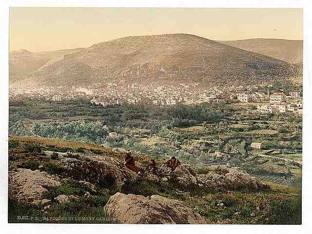 Vintage Napulus and Mount Gerizim Napulus A4 Photo Print