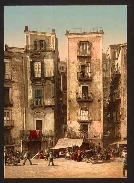 Vintage Narrow streets Naples A4 Photo Print