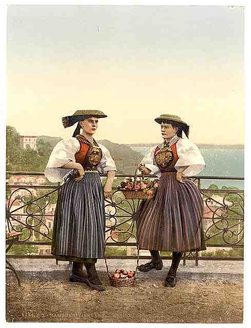 Vintage National Vierlander costume Hamburg A4 Photo Print