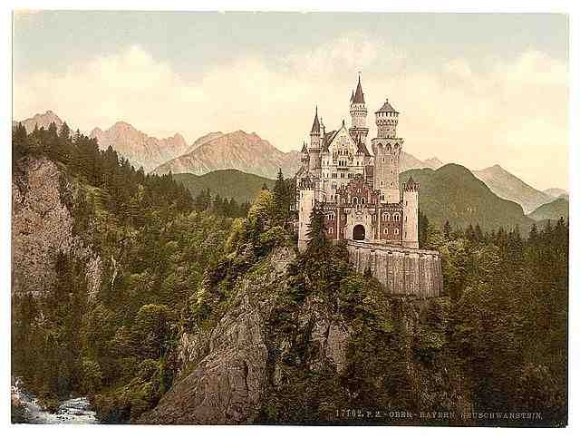 Vintage Neuschwanstein Upper Bavaria A4 Photo Print