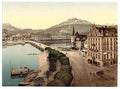 Vintage New Bridge and Pilatus Lucerne II A4 Photo Print