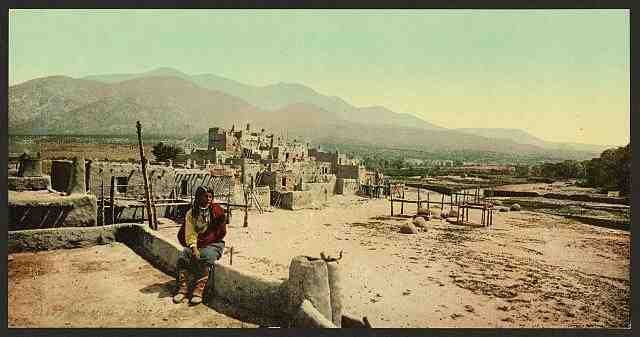 Vintage New Mexico Pueblo de Taos A4 Photo Print
