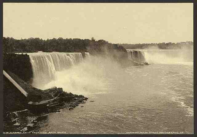 Vintage Niagara Falls from Steel Arch Bridge A4 Photo Print