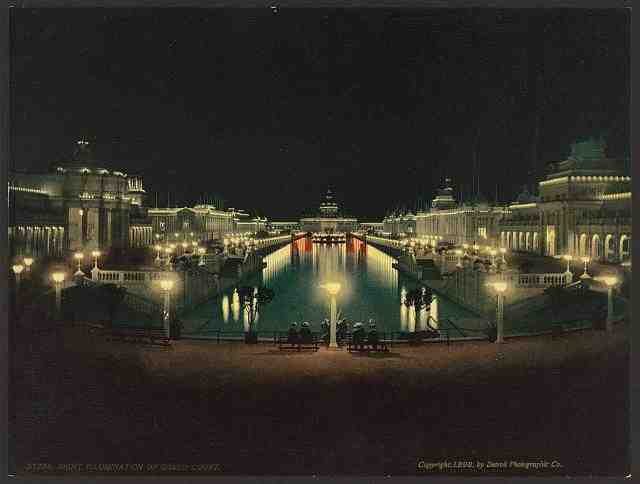 Vintage Night illumination Grand Court A4 Photo Print