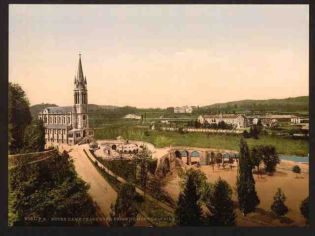 Vintage Notre Dame Lourdes Pyrenees A4 Photo Print