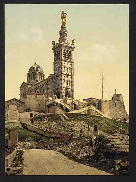Vintage Notre Dame de la Garde II Marseilles A4 Photo Print