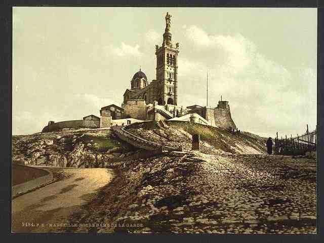 Vintage Notre Dame de la Garde Marseilles A4 Photo Print