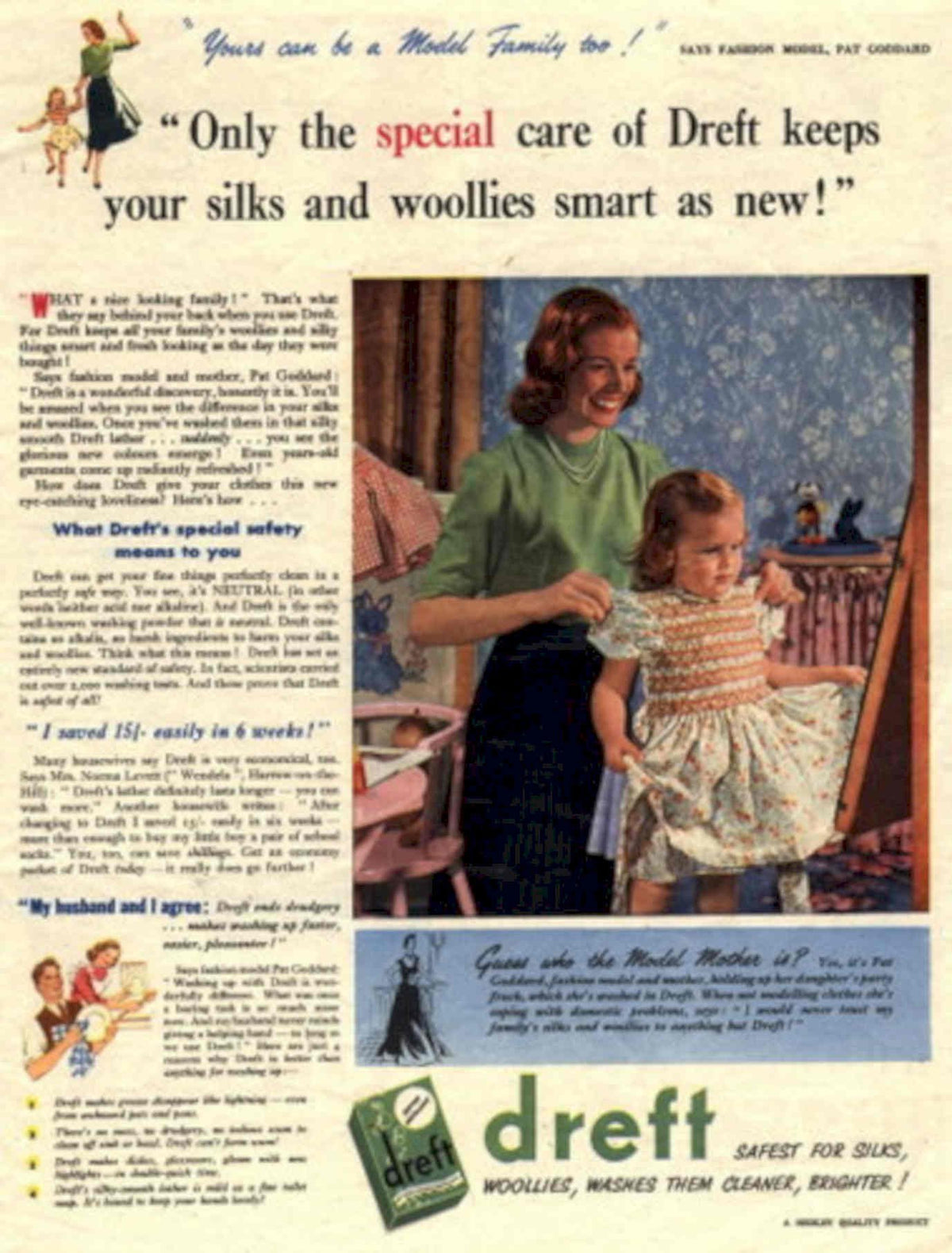 Vintage Nursery Dress 1950s Vintage Retro Advert Poster
