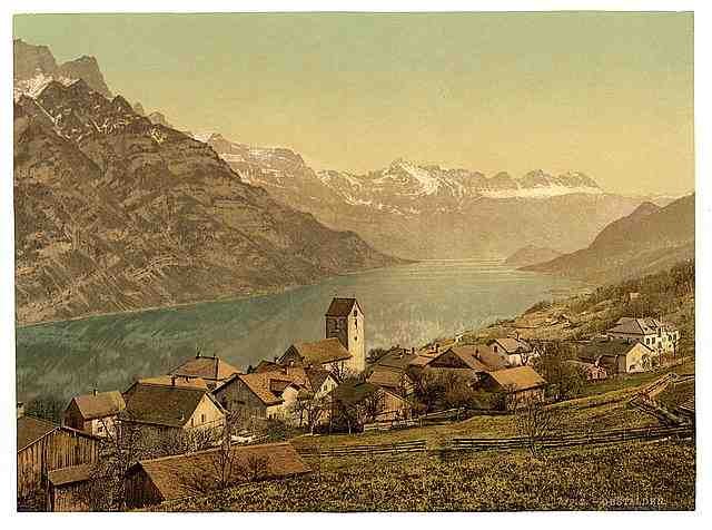 Vintage Obstalden general view A4 Photo Print