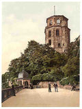Vintage Octagonal Tower and Terrace Heidelberg Baden A4 Photo Print