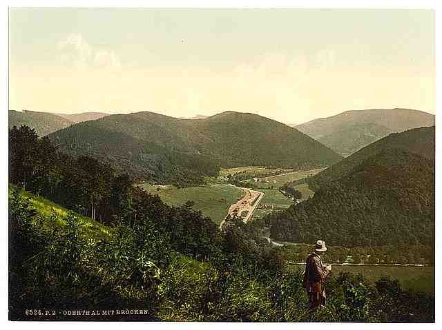 Vintage Oderthal and view of Brocken Hartz A4 Photo Print