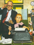 Vintage Office Scene 1950s Vintage Retro Advert Poster