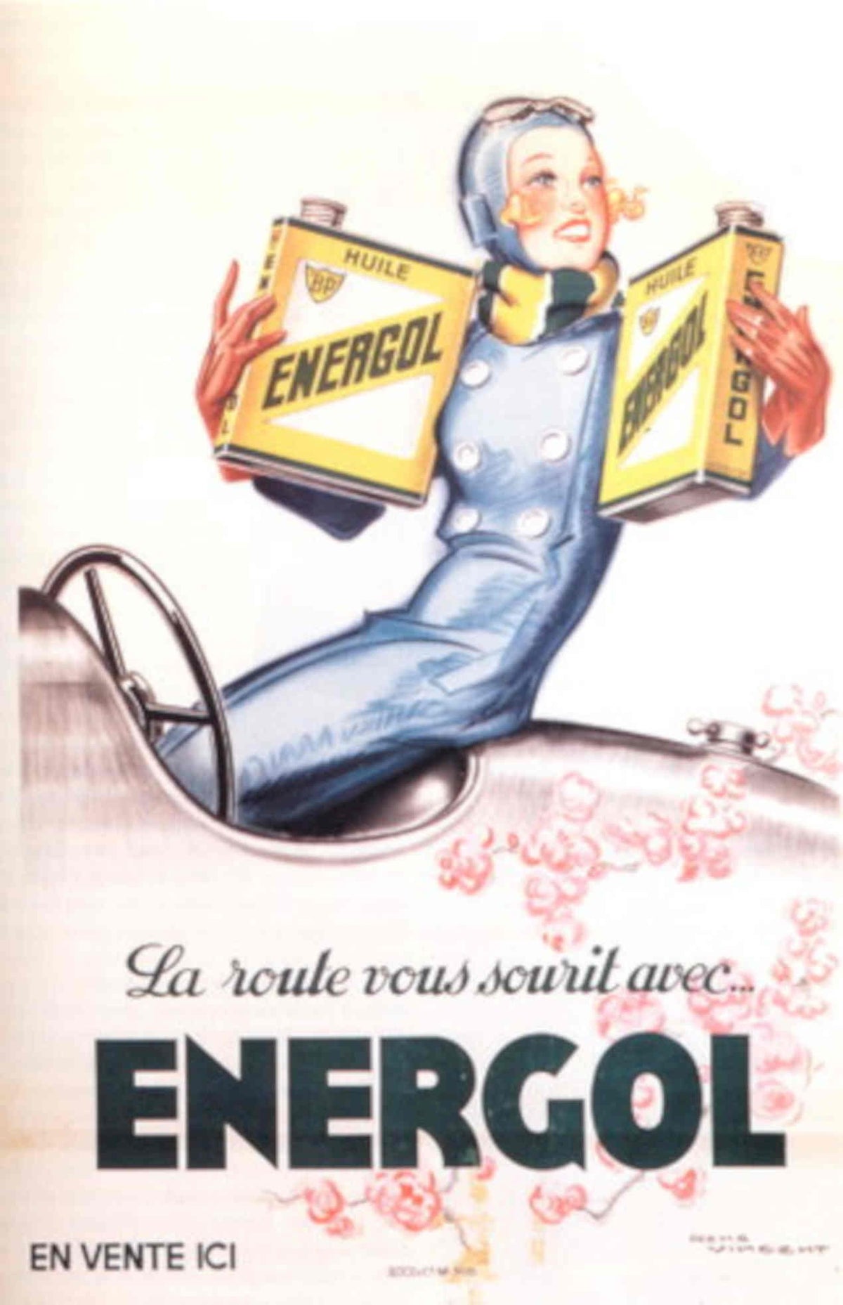 Vintage Oil Car 1930s Vintage Retro Advert Poster